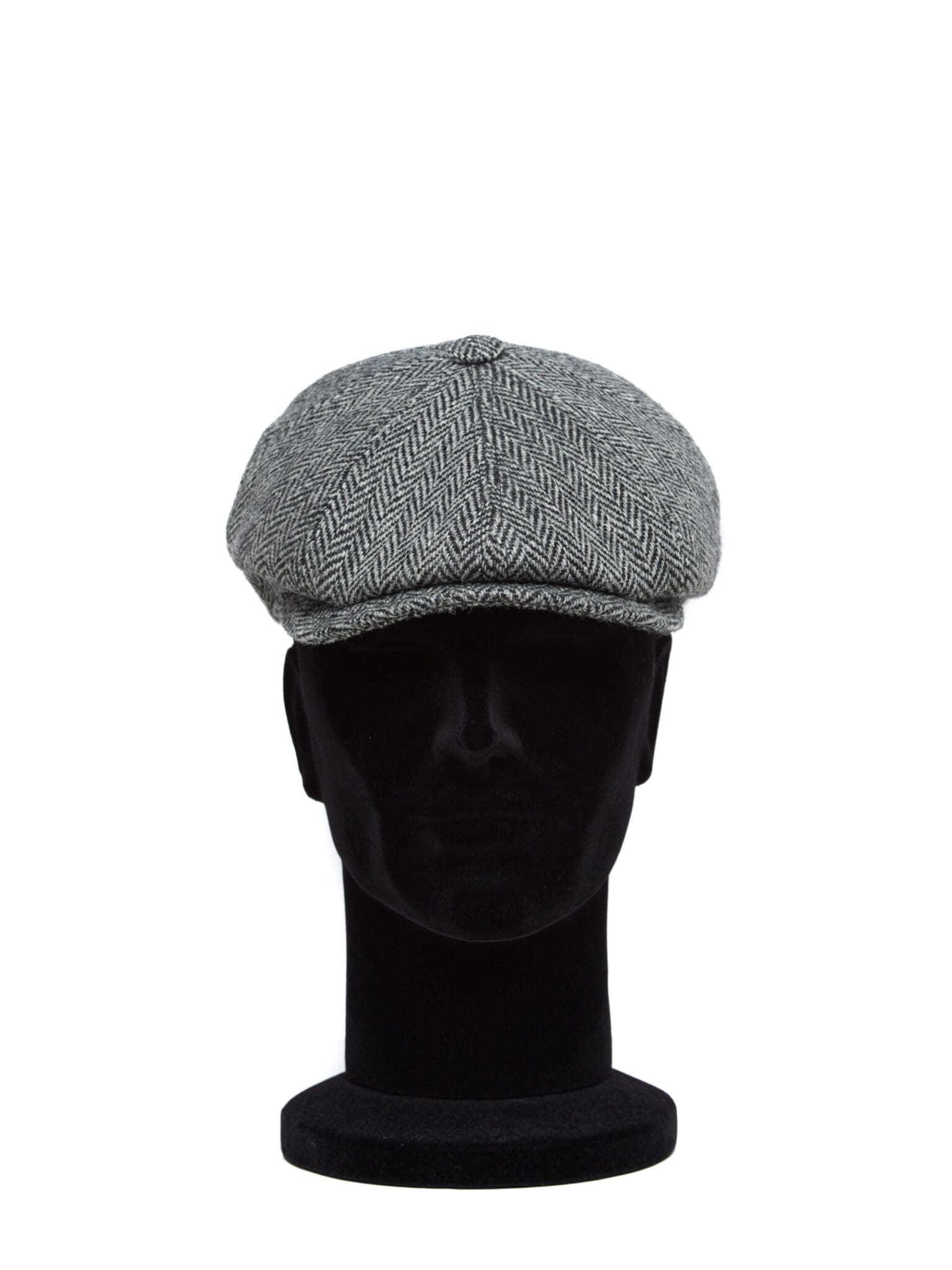 Sapca barbati Peaky grigio/nero, gri cu negru, lana Harris Tweed