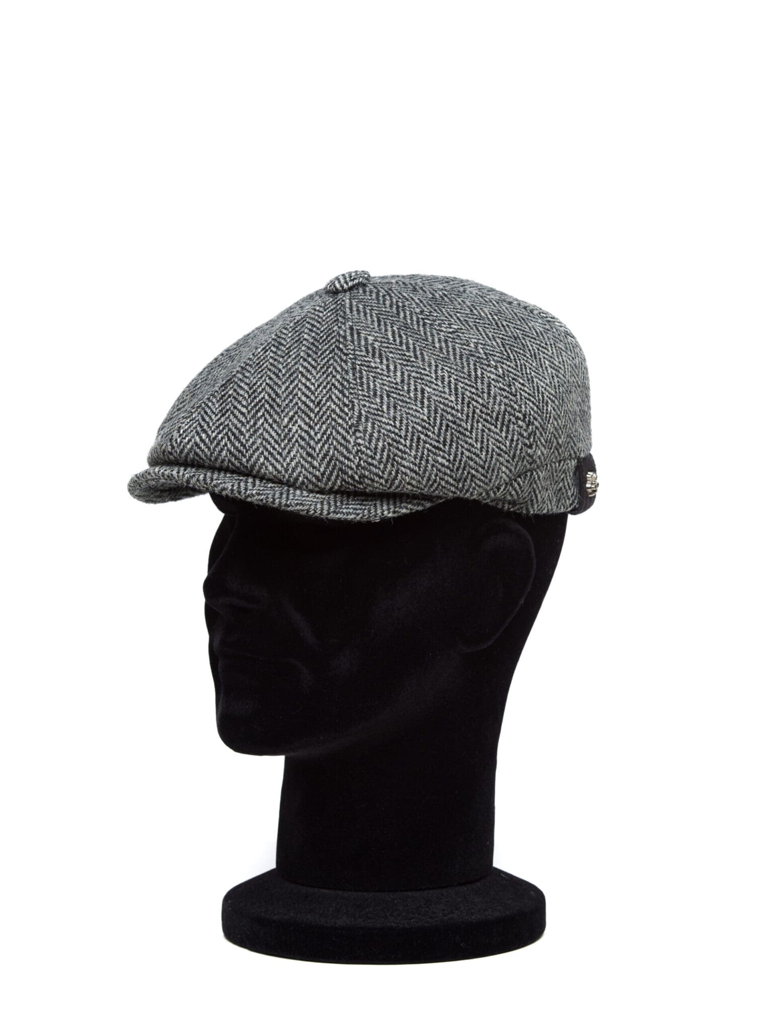 Sapca barbati Peaky grigio/nero, gri cu negru, lana Harris Tweed