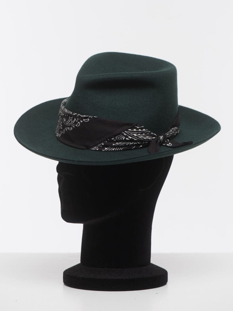 Palarie barbati Nick small botiglia, verde, borul semirigid, fetru de lana