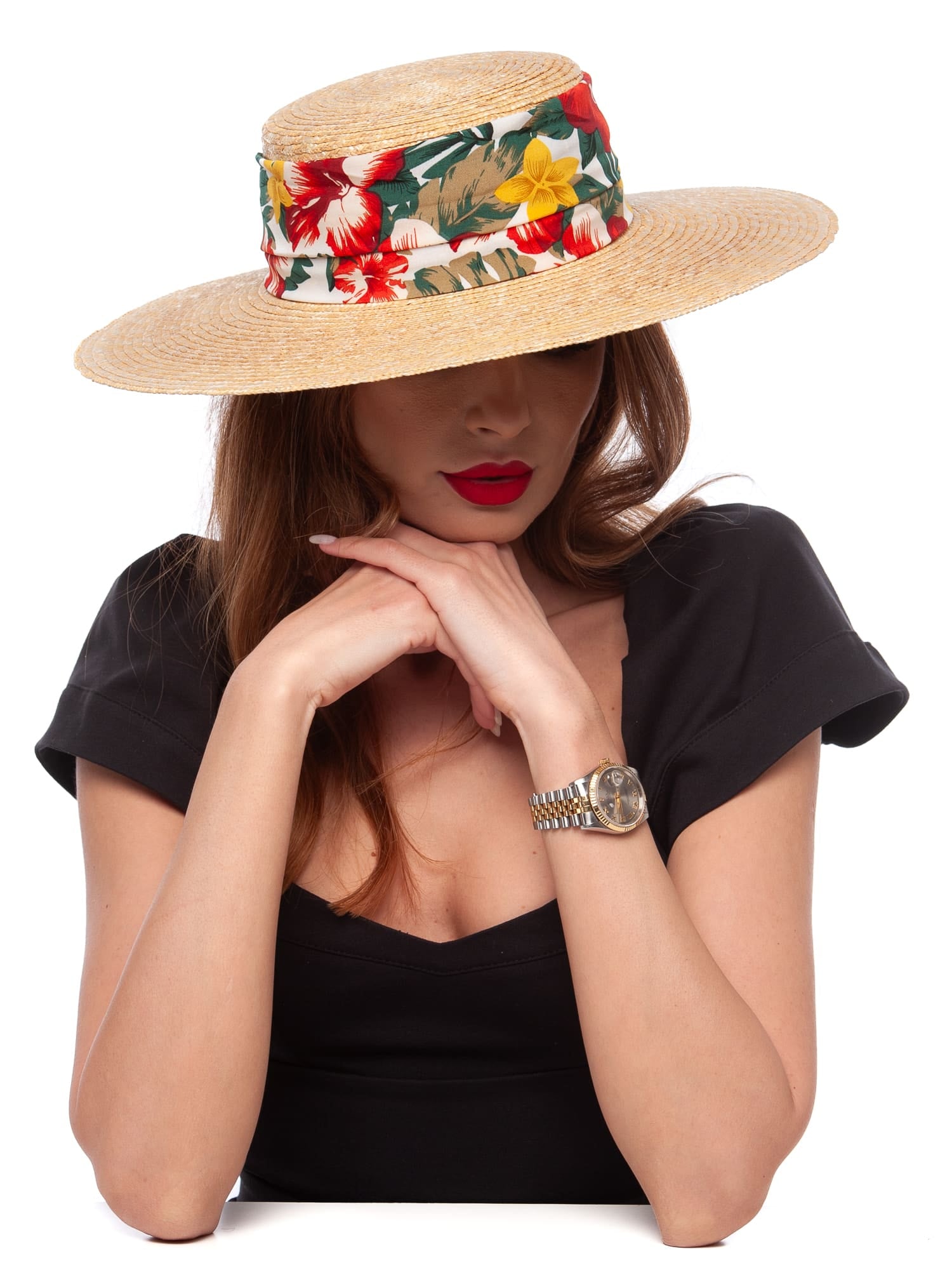 Canotiera dama Fly big T esarfa, natural, bor drept, paie naturale