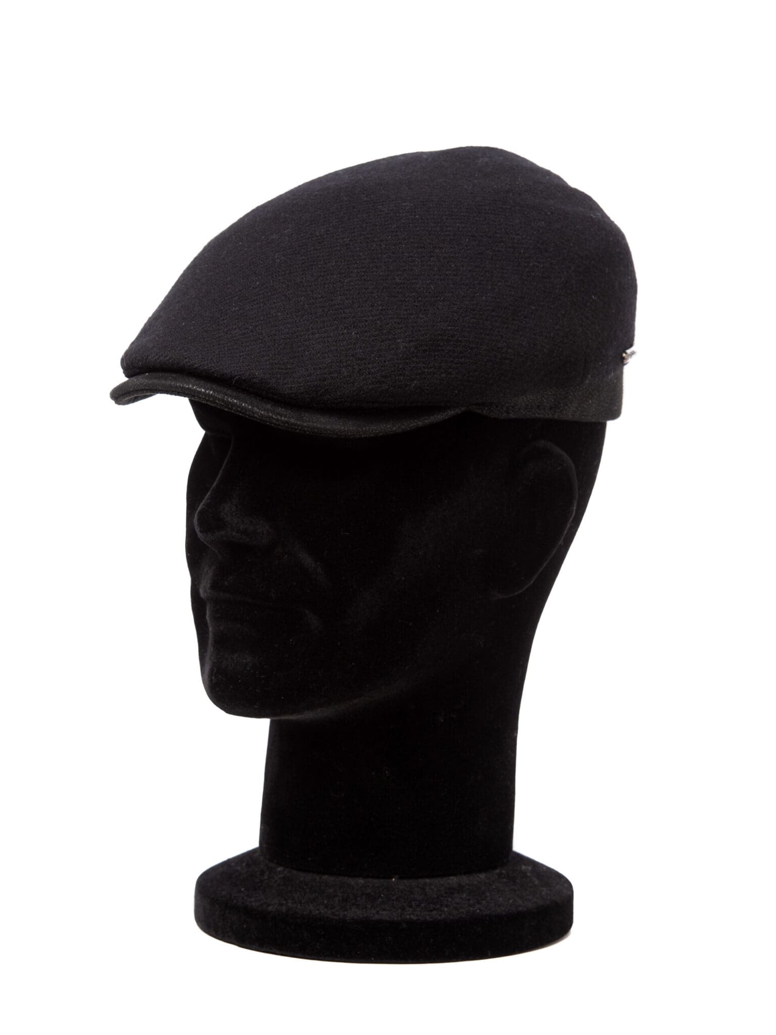 Sapca barbati Coppola sport Shetland nero, neagra, lana Shetland