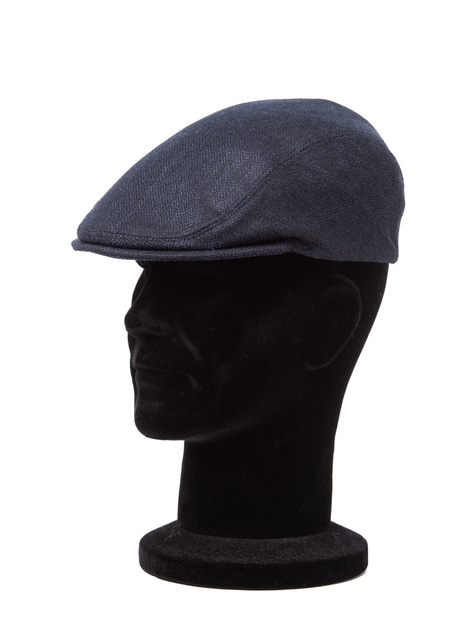 Sapca barbati, Ventry blu spigatto, albastru/negru, textura fina, lana virgina