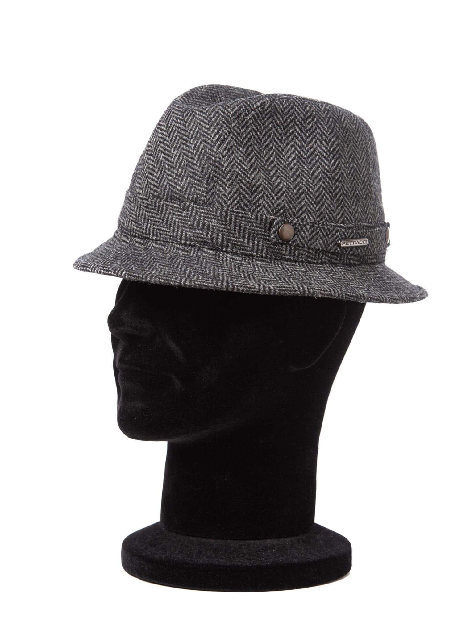 Palarie barbati Sherlock grigio, gri, textura fina, lana