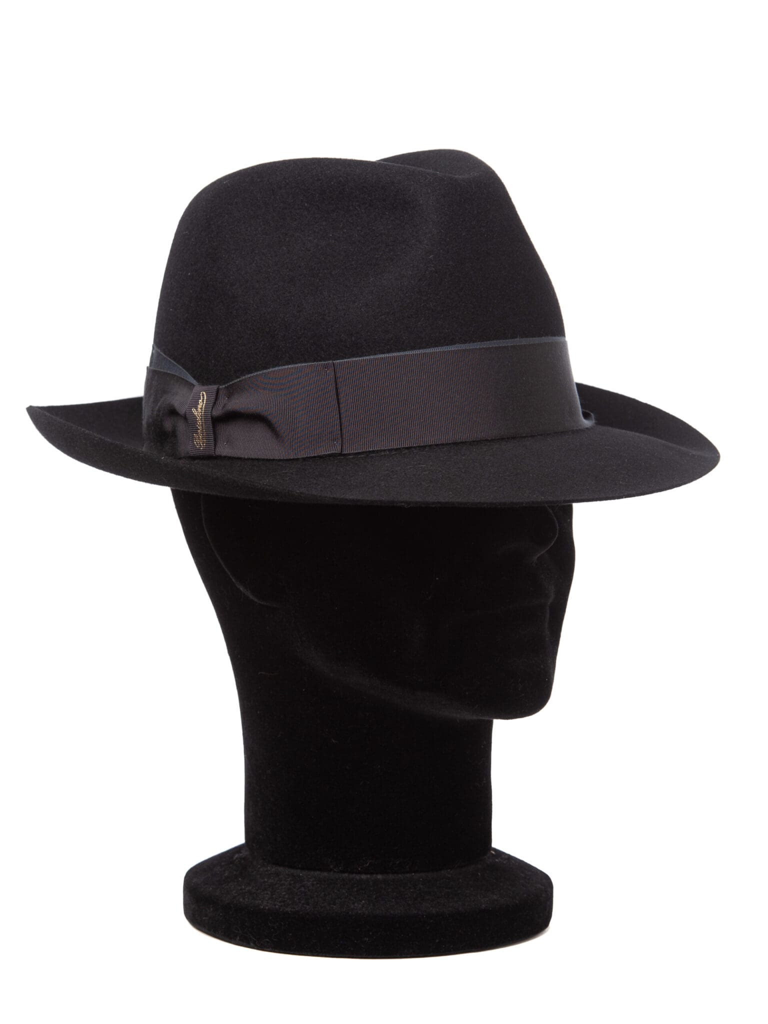 Palarie Borsalino Alessandria nero/grigio, fetru de iepure