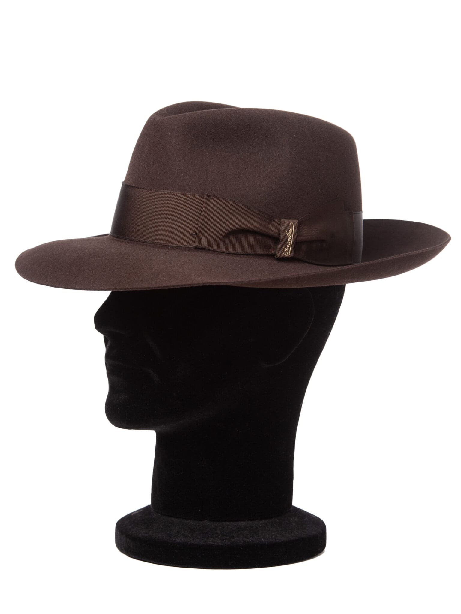 Palarie Borsalino Alessandria dark brown cap, maro, fetru de iepure, cu căptușeală