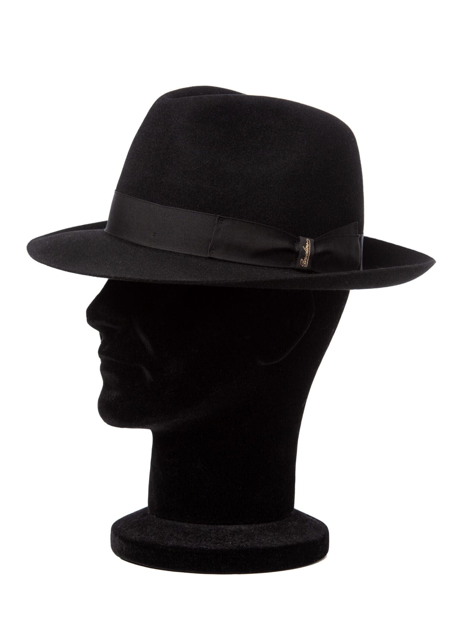 Palarie Borsalino Alessandria bmic nero, neagra, bor mic 6cm, fetru de iepure