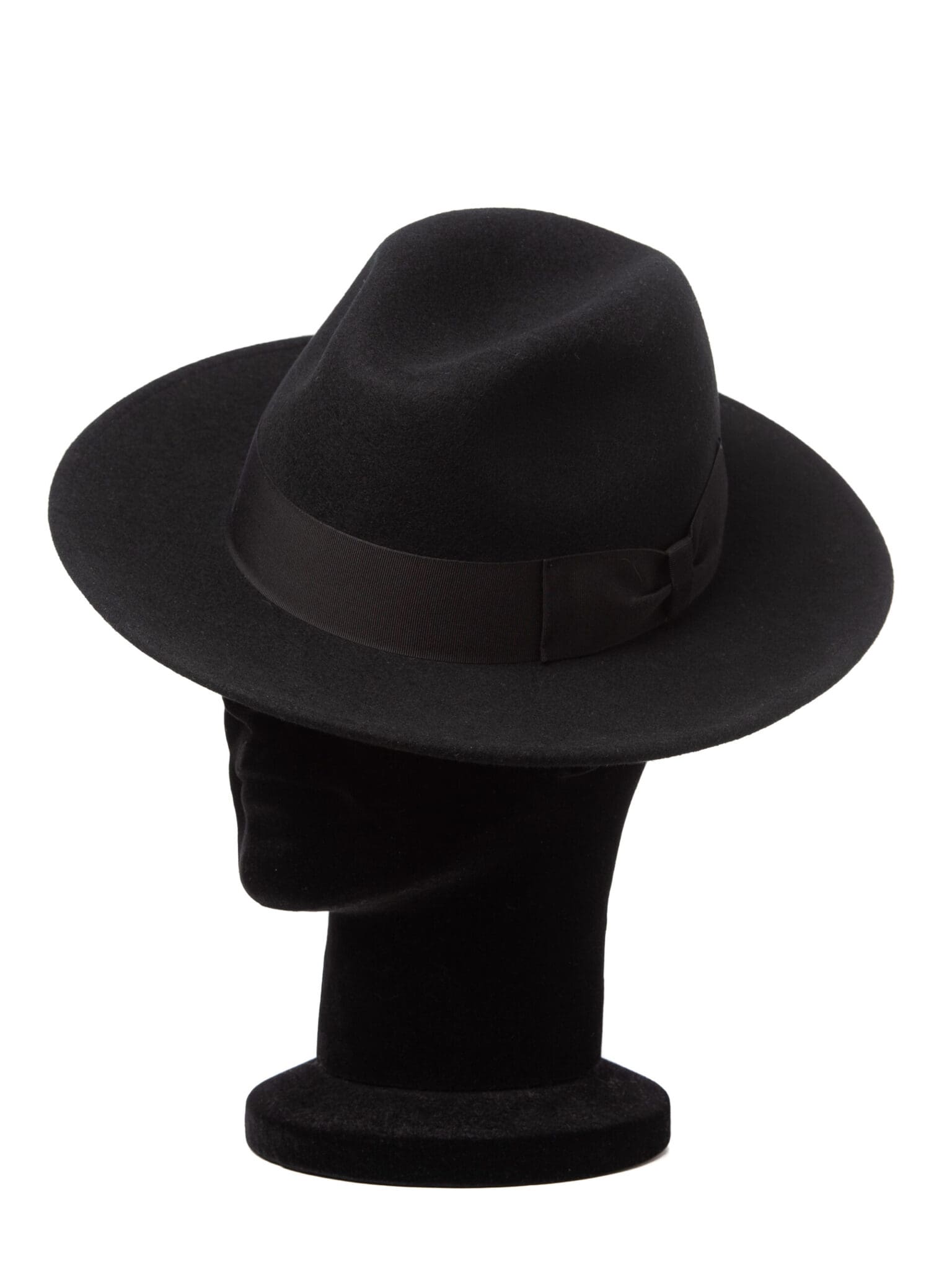 Palarie barbati King nero, neagra, bor mediu, fetru de lana