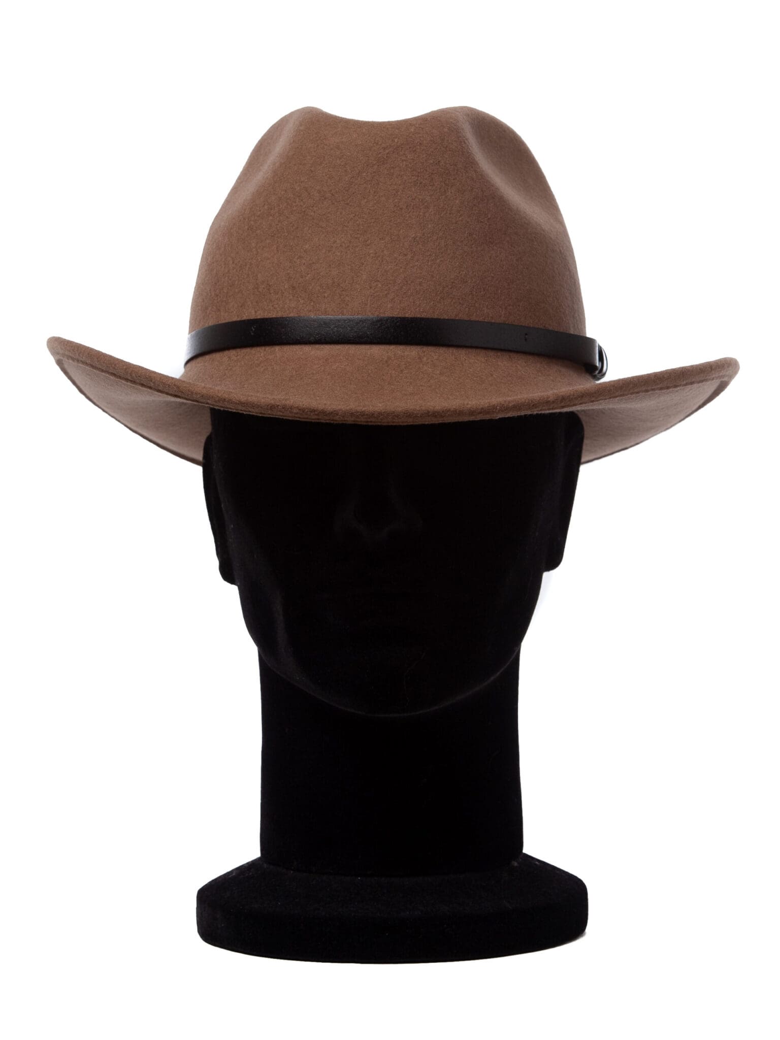 Palarie barbati, Cowboy beige, maro/crem, bor mediu, fetru de lana