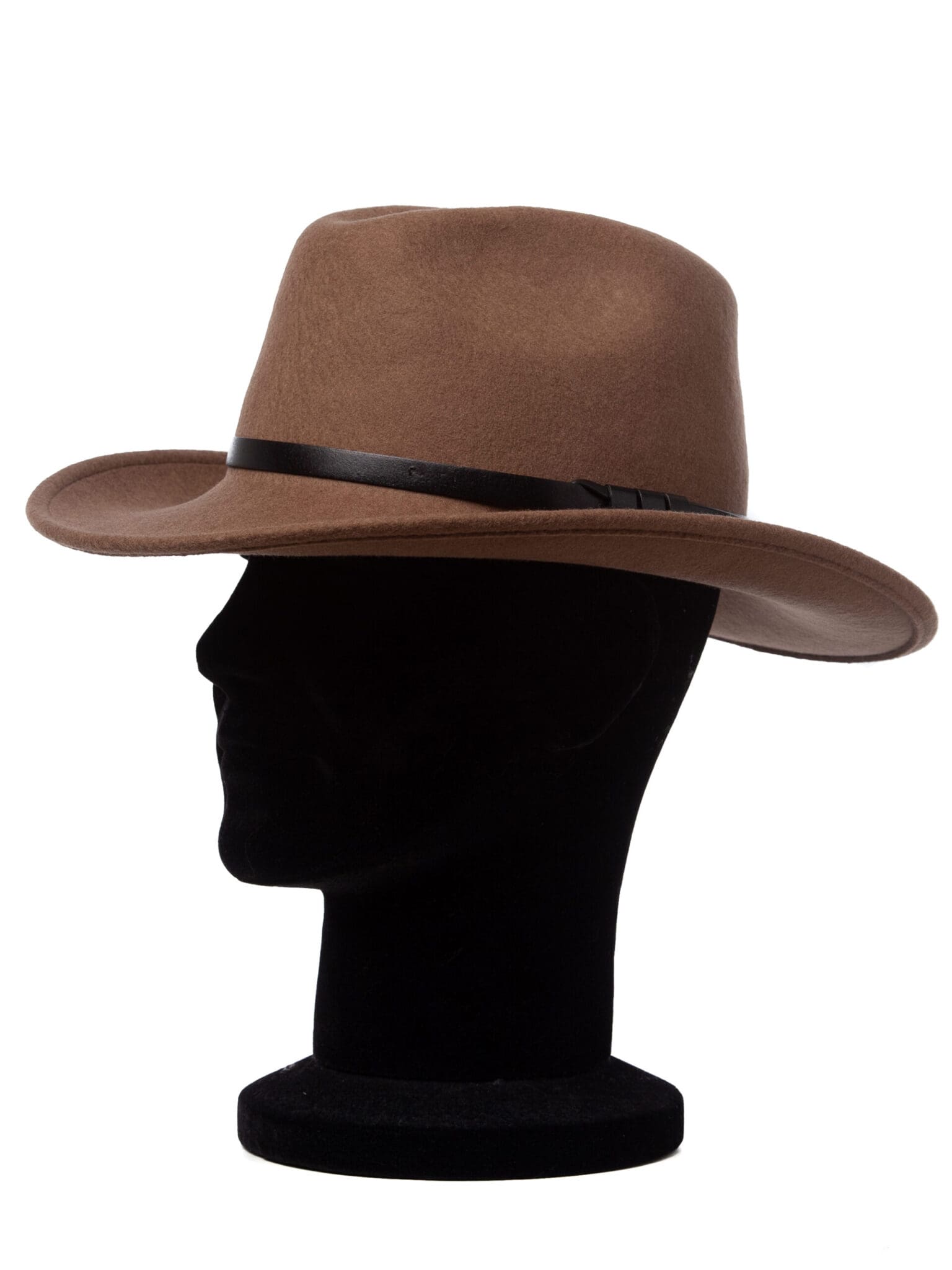 Palarie barbati, Cowboy beige, maro/crem, bor mediu, fetru de lana