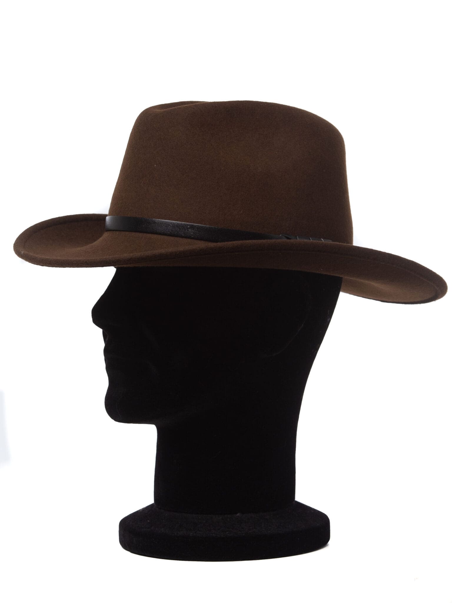 Palarie barbati, Cowboy marrone, maro, bor mediu, fetru de lana