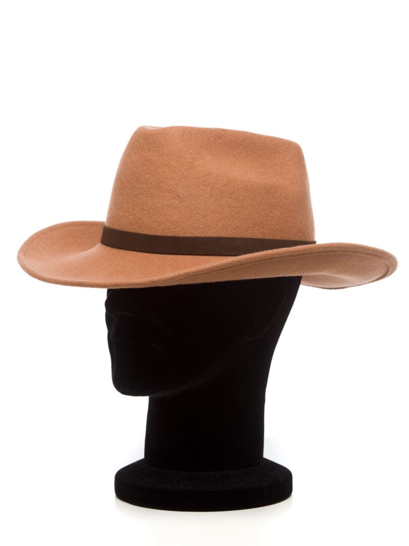 Palarie barbati, Cowboy camel, maro crem, fetru de lana