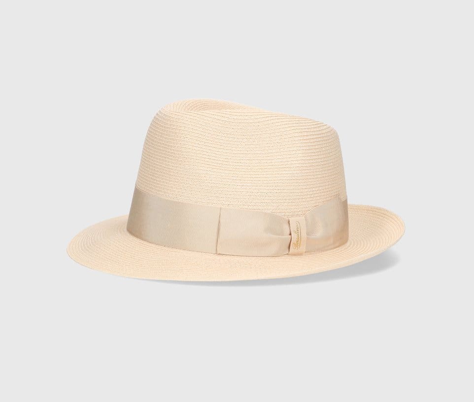 Palarie Borsalino Edward Braided Hemp, bor mediu, canepa