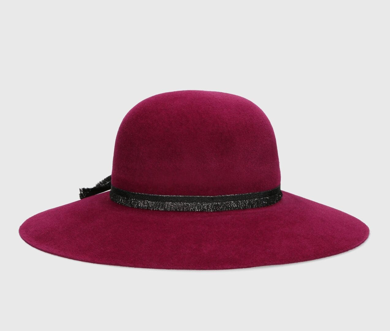 Palarie dama Borsalino Lurex violet, violet, bor mare, fetru de iepure