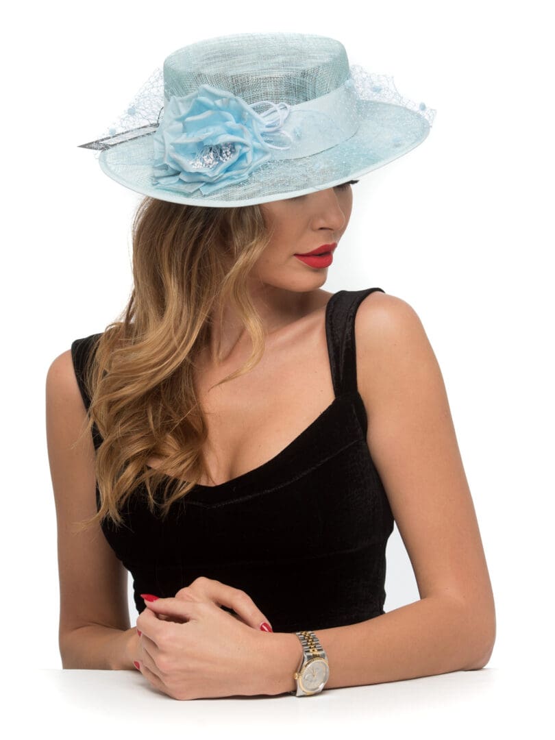 Canotiera dama Maria celeste, turcoaz, bor mic, voaleta mica, sisal
