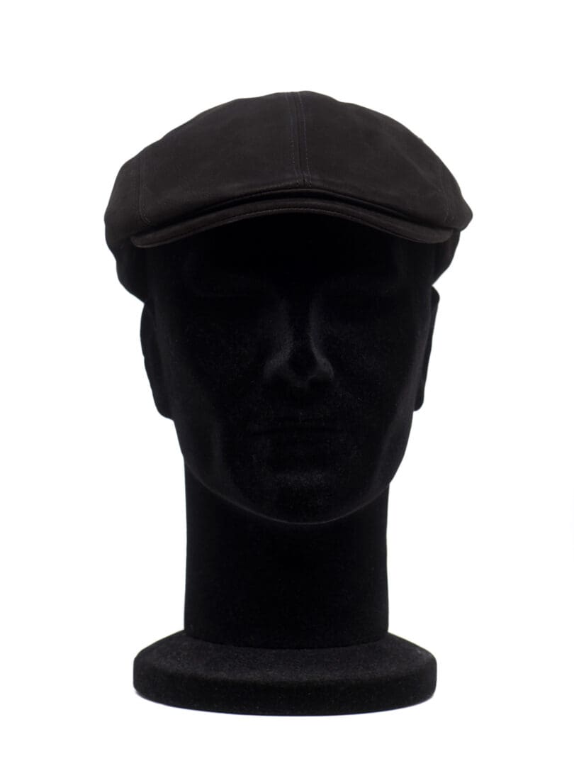 Sapca barbati, Duffy nappa nero, neagra, textura fina, piele nappa