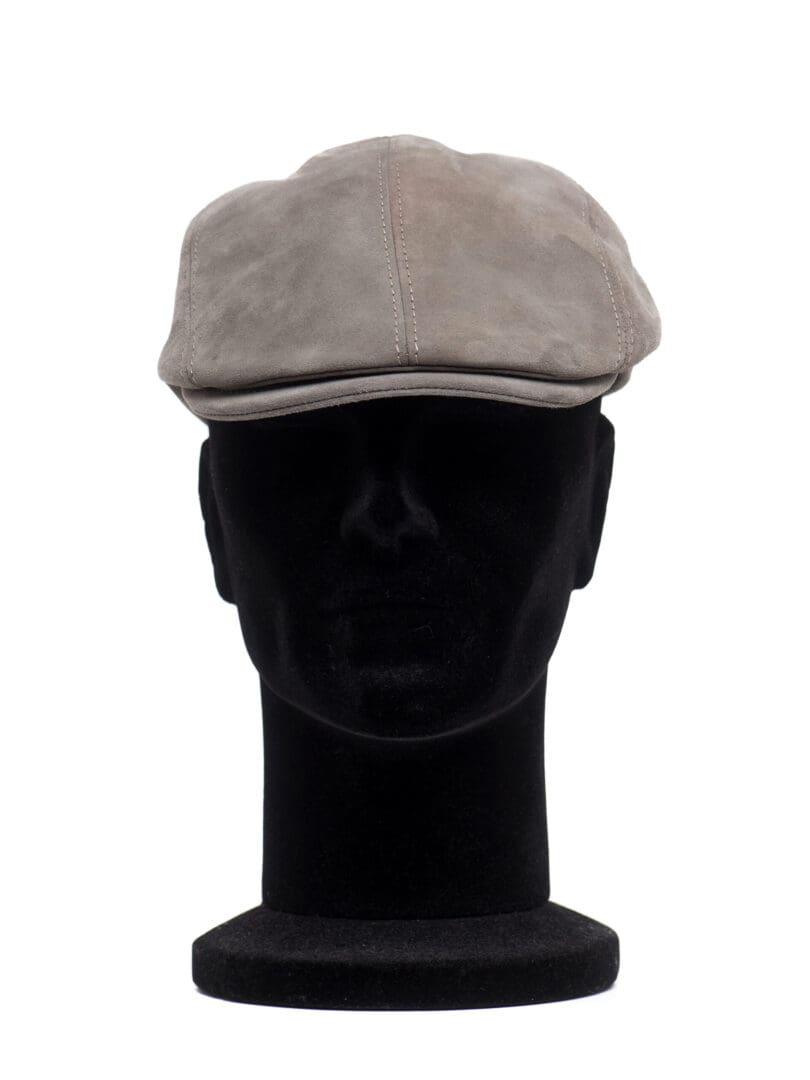 Sapca barbati, Duffy suede taupe, gri, textura fina, piele suede