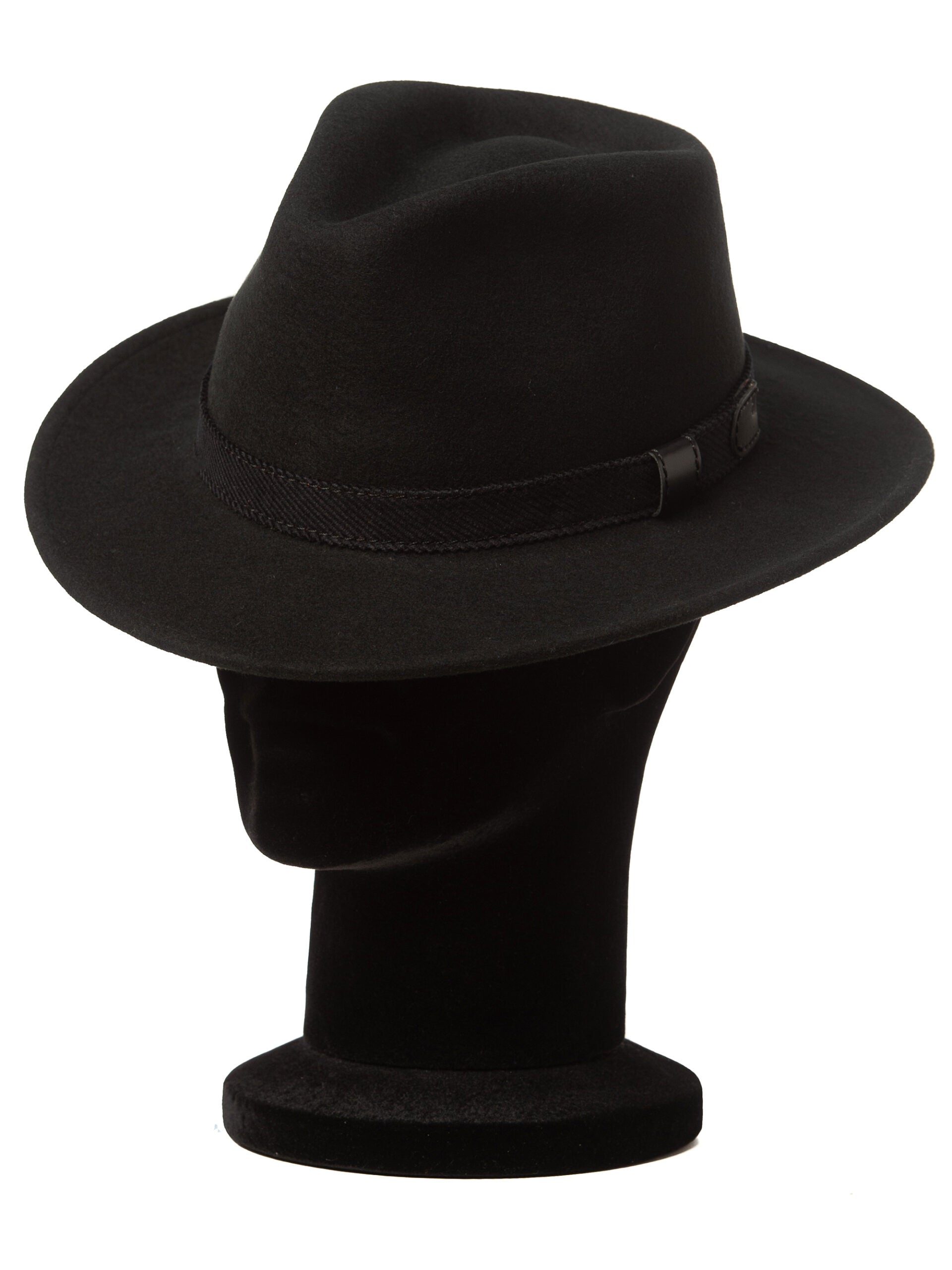 Palarie barbati Adami nero, neagra, bor mediu, fetru de lana