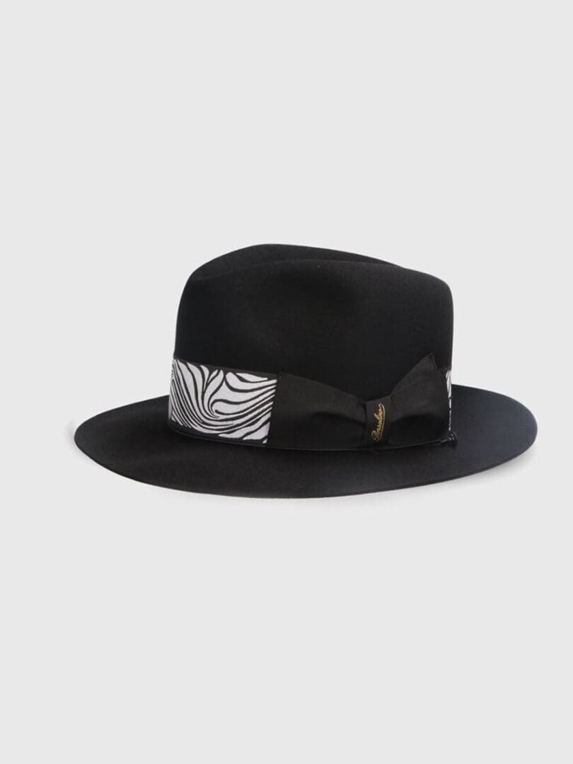 Palarie Borsalino Bogart, neagra, bor mediu, fetru de iepure