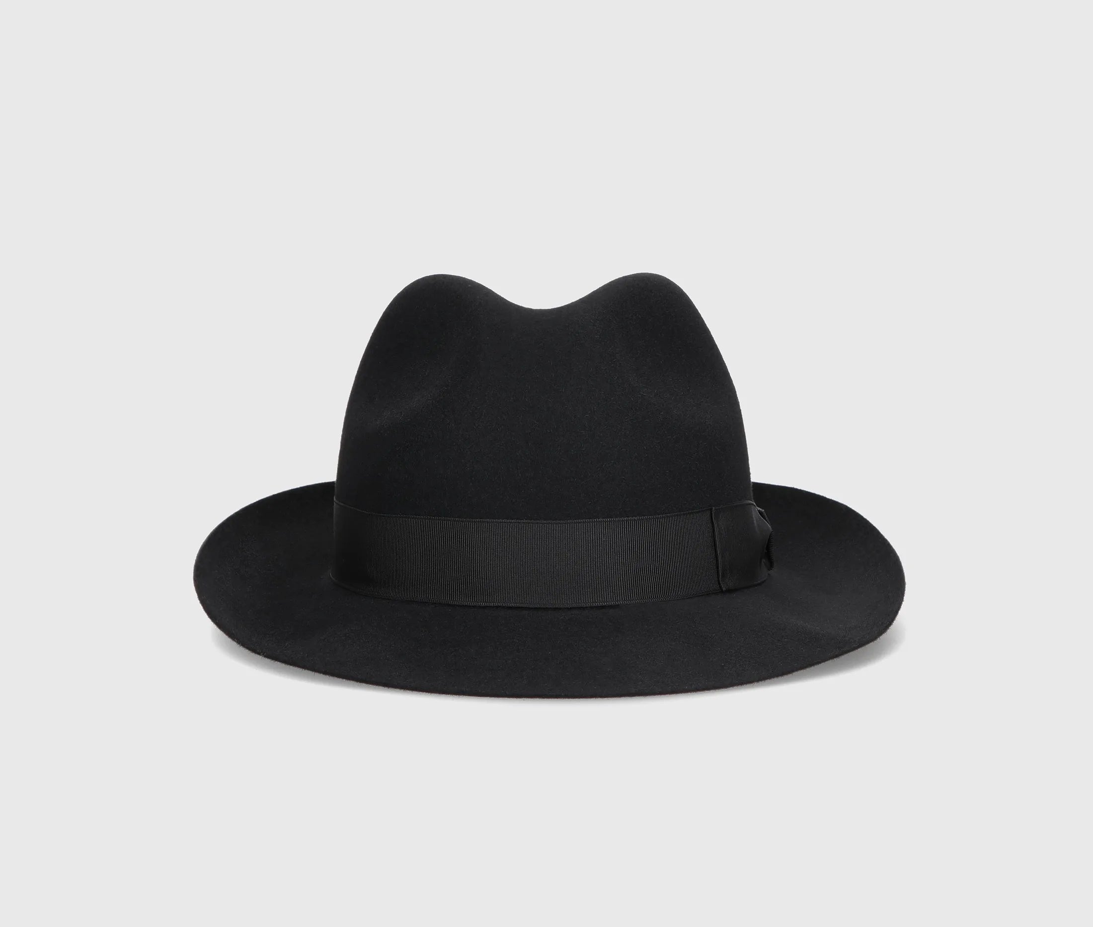 Palarie Borsalino Alessandria bmic nero, neagra, bor mic 6cm, fetru de iepure