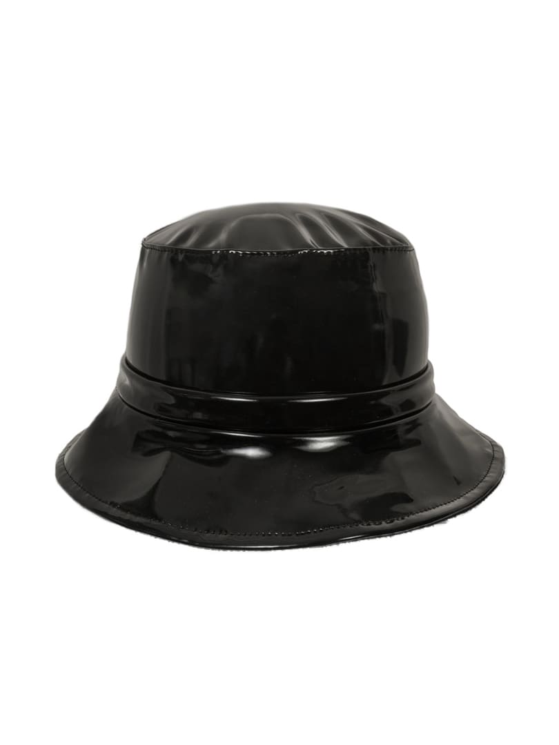 Palarie dama Bucket rainy nero, negru lucios, poliester