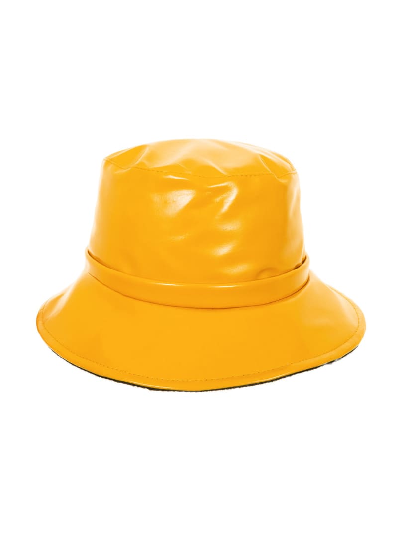 Palarie dama Bucket rainy senape, galben lucios, poliester