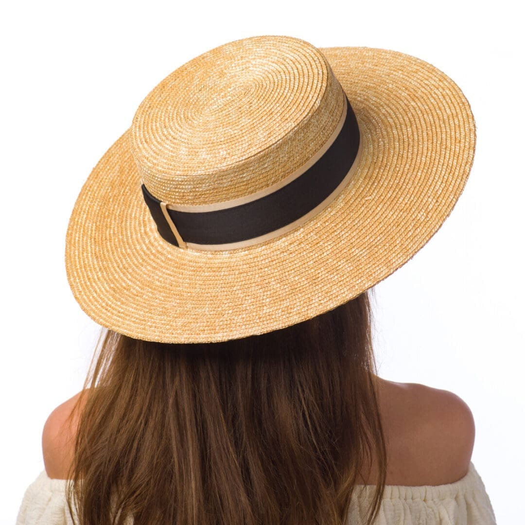 Canotiera Fly big naturale/nero/beige, natural/neagra, bor mare si drept, paie naturale